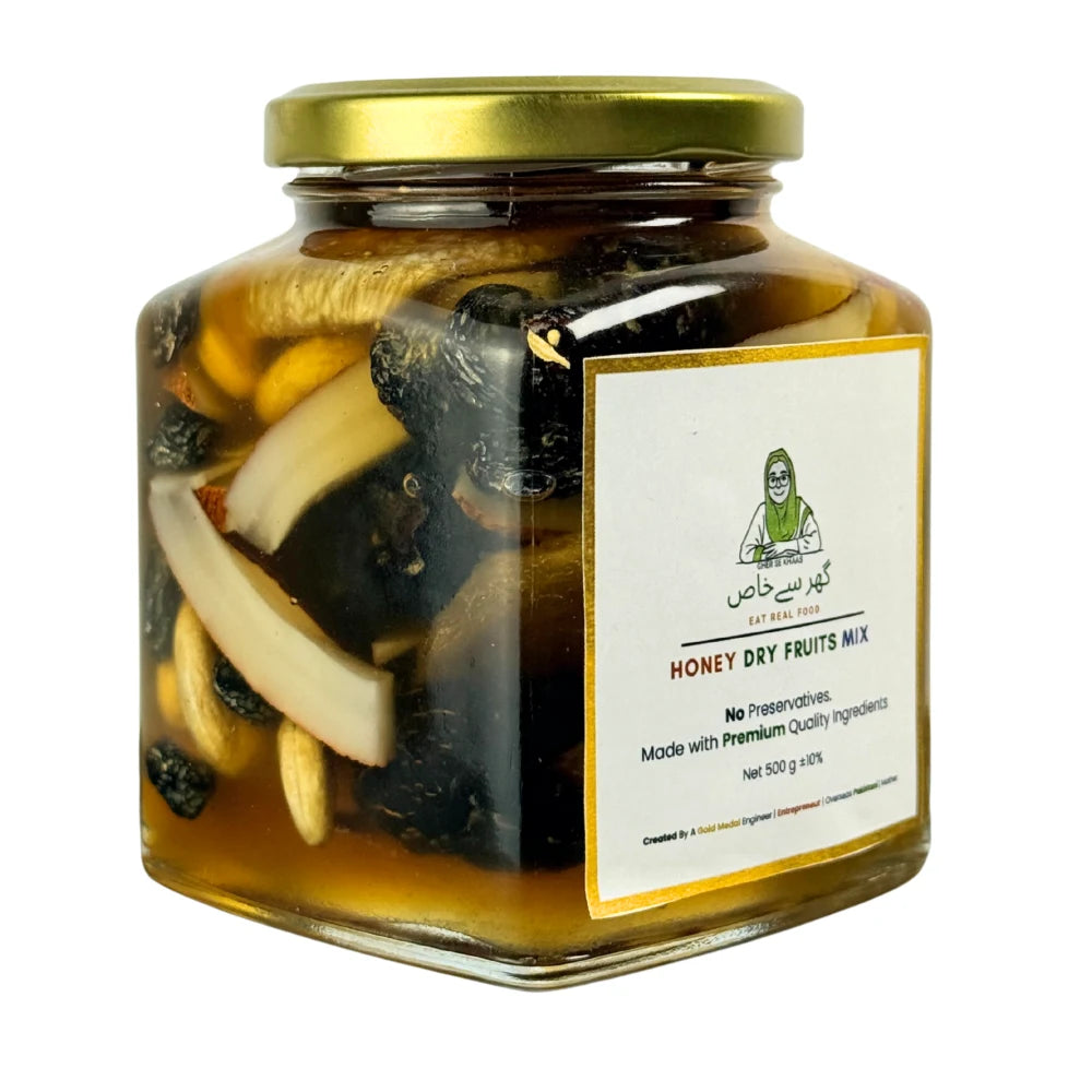Honey Dry Fruit Mix | Raw Honey With Premium Dry Fruits In Pakistan | Gher Se Khaas