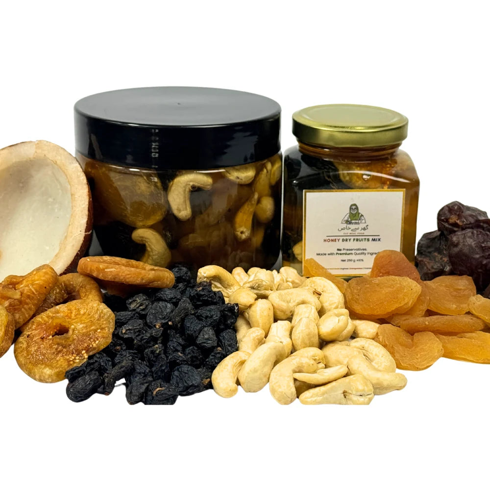 Honey Dry Fruit Mix | Raw Honey With Premium Dry Fruits In Pakistan | Gher Se Khaas