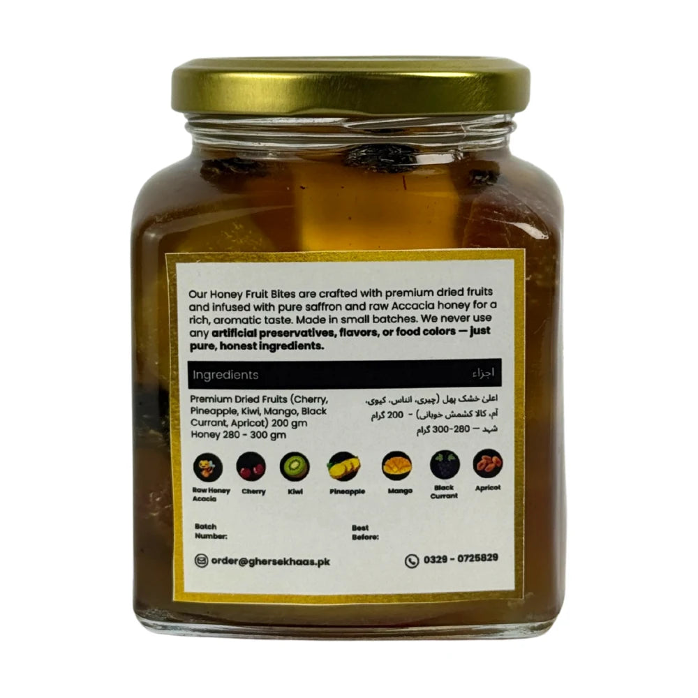 Honey Fruit Bites | Raw Honey with Mixed Dry Fruits In Pakistan | Gher Se Khaas