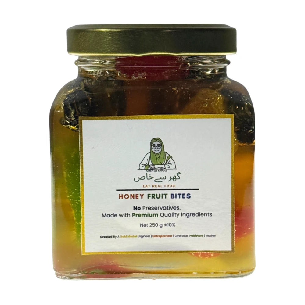 Honey Fruit Bites | Raw Honey with Mixed Dry Fruits In Pakistan | Gher Se Khaas